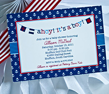 Ahoy It's A Boy Nautical Baby Shower Printable Invitation